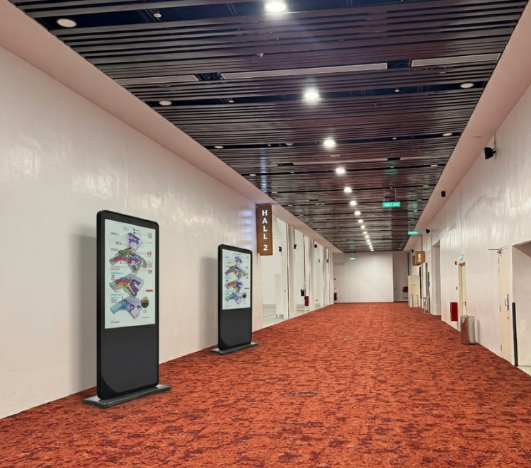 Digital standee for event and exhibition hall